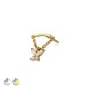 316L SURGICAL STEEL THREADLESS PUSH IN BUTTERFLY CHAIN DANGLE DANGLE CZ TOP PART